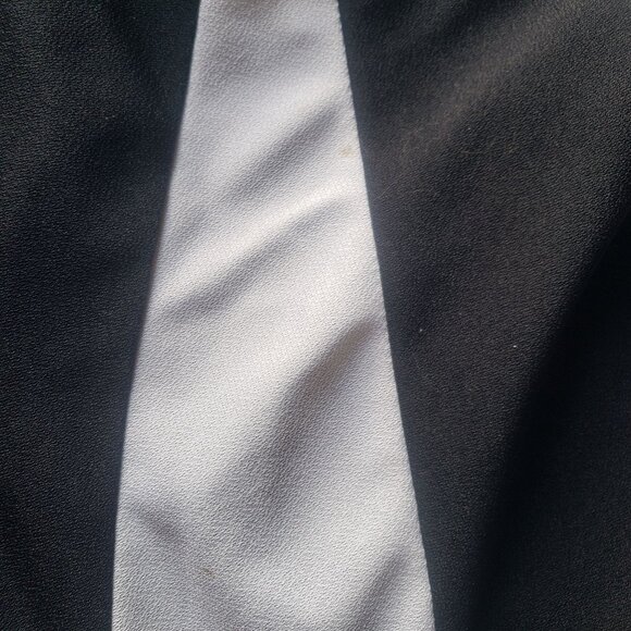 Vintage 80s Semi Sheer Black White Striped Pleated Day Dress Size S Retro Party - Picture 6 of 10